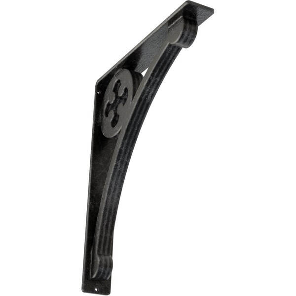 Ekena Millwork Crawley Wrought Iron Bracket, (Triple center brace), Antiqued Silver 2"W x 12"D x 15"H BKTM02X12X15TCRASV - main